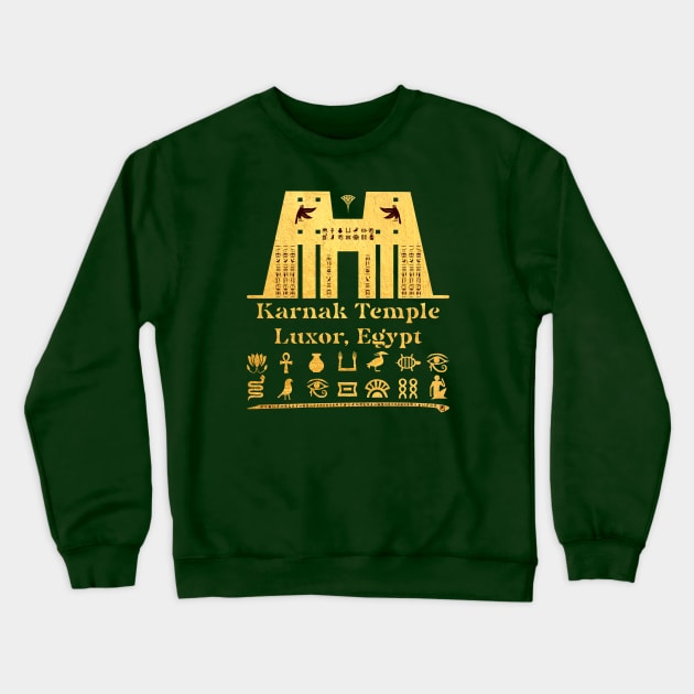 Ancient Karnak Temple: Luxor, Egypt Crewneck Sweatshirt by Da Vinci Feather